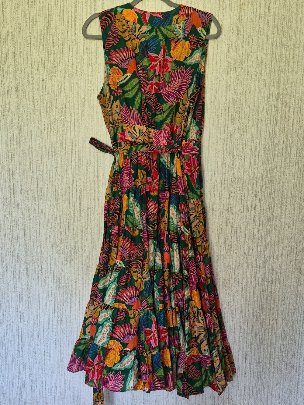 Gibson & Latimer Tropical Floral Wrap Midi Maxi Dress Large New With Tags - Picture 11 of 14